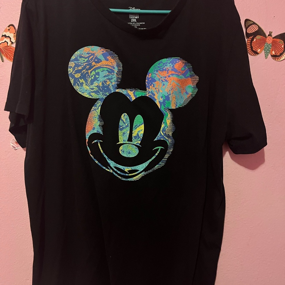 Disney Black Tee with Vibrant Mickey Design
